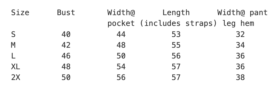 measurements for Romper